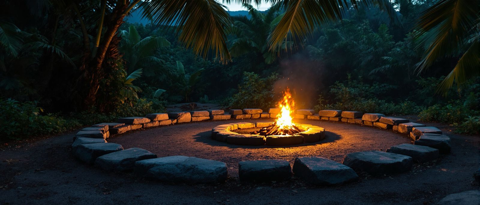 Fire circle at the close of council